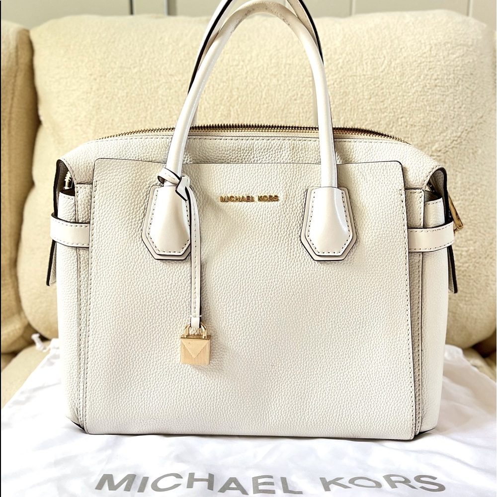 Michael Kors Leather Mercer Belted Satchel